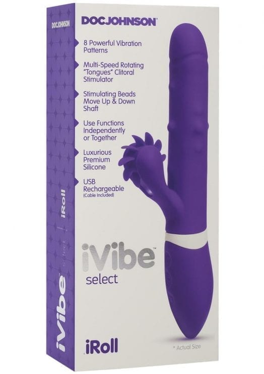 Ivibe Select Iroll Silicone Vibrator Waterproof Purple 9.5 Inch