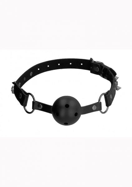 Ouch! Skulls And Bones Breathable Ball Gag Leather Black