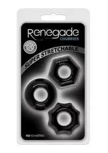 Renegade Chubbies Black 3 Rings Per Pack