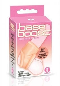 The 9`s Base Boost Cock and Ball Sleeve Waterproof Cockring Natural