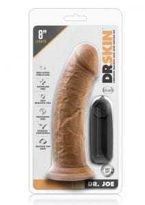 Dr. Skin Dr. Joe Wired Remote Control Vibrating Realistic Cock With Suction Cup Waterproof Mocha 8 Inch