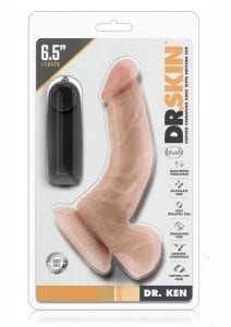 Dr. Skin Dr. Ken Wired Remote Control Vibrating Realistic Cock With Suction Cup Waterproof Vanilla 6.5 Inch