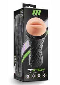M For Men Torch Luscious Lips Textured Stroker Masturbator Vanilla 9.5 Inch