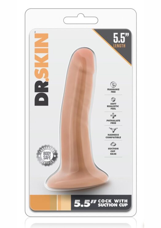 Dr Skin Cock W/suction 5.5 Vanilla