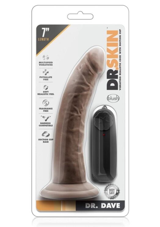 Dr Skin Dr Dave Vibe Cock W/suction Choc