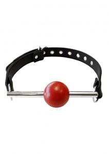 Rouge Ball Gag W/stainless Steel Rod Blk