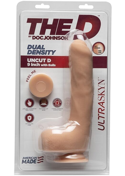 The D Uncut D W/balls Ultrasky 9 inch Dildo Non Vibrarting