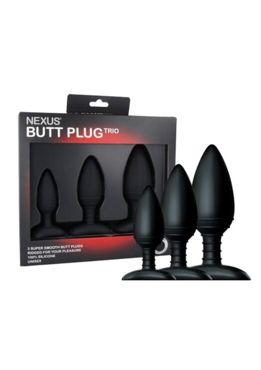 Butt Plug Trio Anal Kit Silicone Black