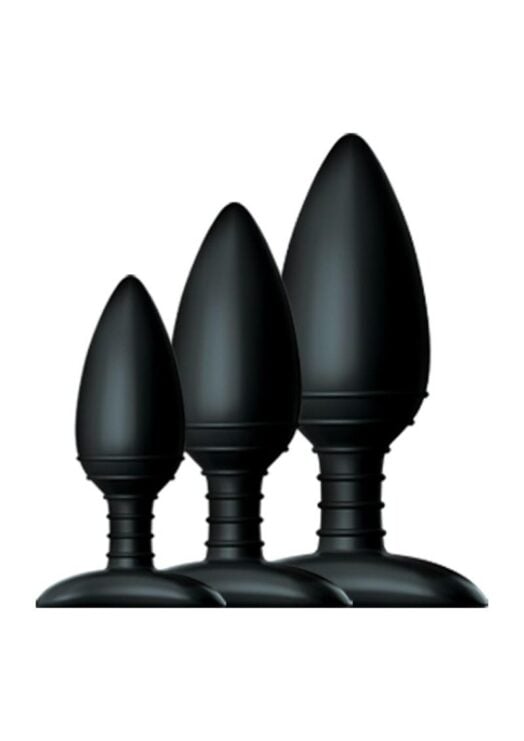 Butt Plug Trio Anal Kit Silicone Black