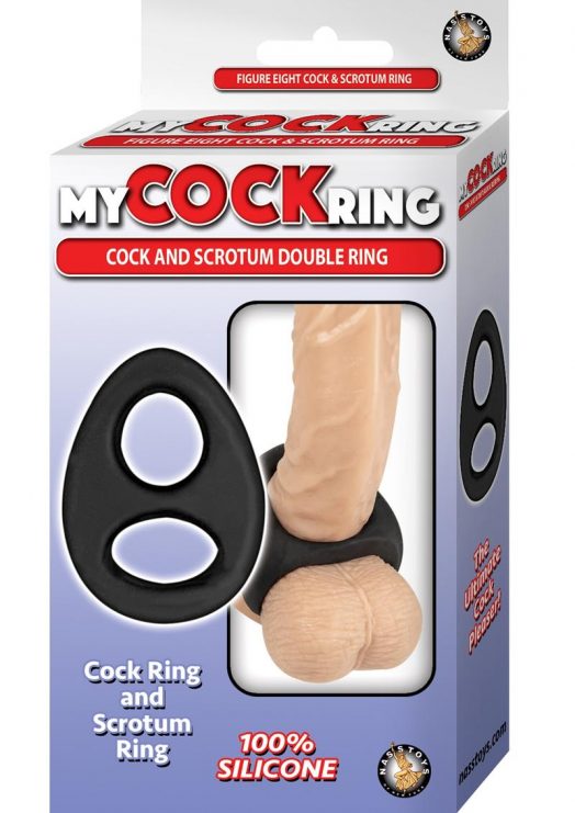 My Cockring Cock and Scrotum Double Ring Silicone Black