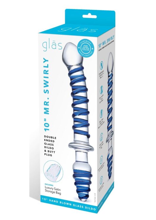 Glas Mr Swirly Double Ended Glass Dildo and Butt Plug 10inches