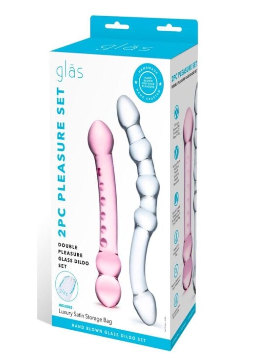 Glas Double Pleasure Glass Dildo Set 2pc