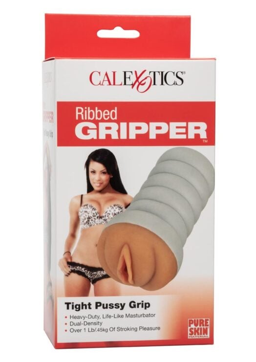 Ribbed Gripper Tight Pussy Brown