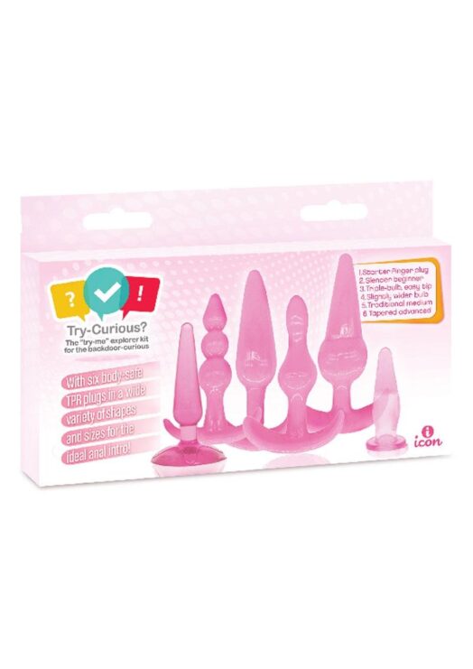 Try-Curious Anal Plugs Six Piece Starter Kit Pink