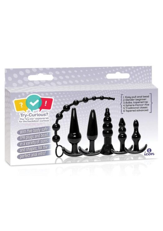 Try-Curious Ass Play Six Piece Starter Kit Black