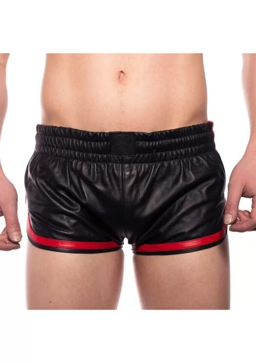 Prowler Red Leather Sport Shorts Red Xs