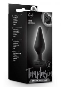 Temptasia Spank Me Silicone Butt Plug Black 3.5 Inches