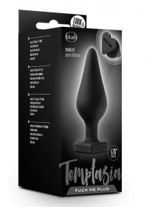 Temptasia Fuck Me Silicone Butt Plug Black 4.25 Inches