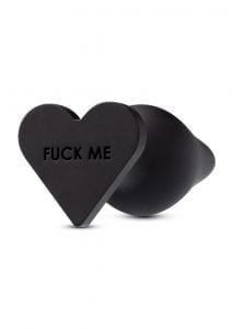 Temptasia Fuck Me Silicone Butt Plug Black 4.25 Inches