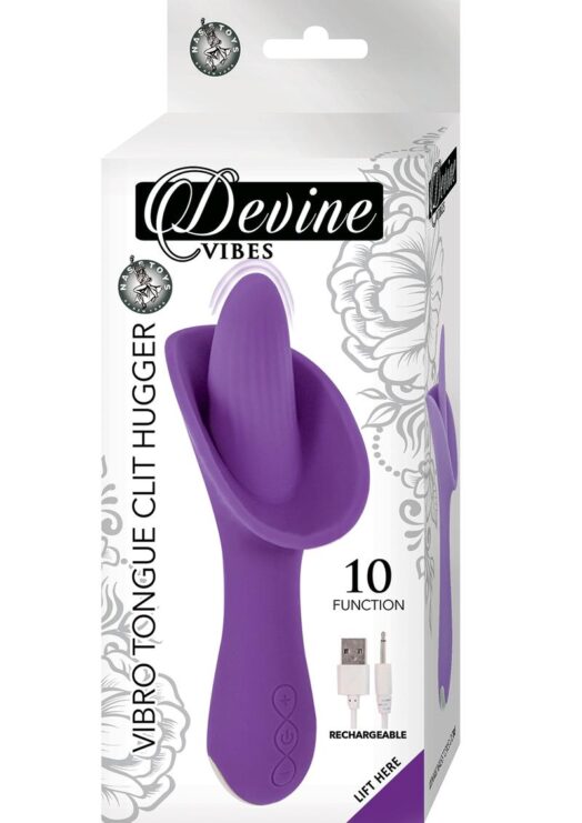 Devine Vibes Vibro Tongue Clit Hugger Rechargeable Waterproof Purple