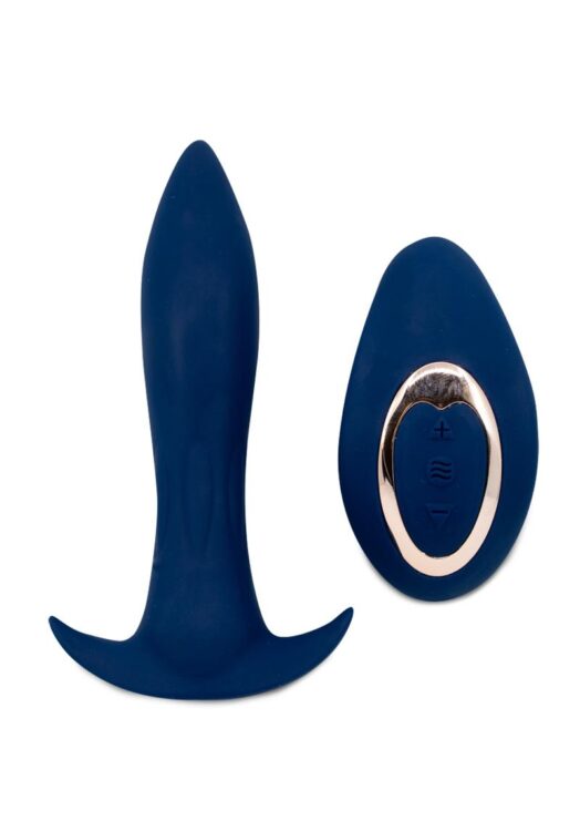 Sensuelle Power Plug Remote Control Anal Plug Rechargeable Waterproof  Vibrating Blue