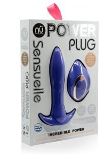 Sensuelle Power Plug Remote Control Anal Plug Rechargeable Waterproof  Vibrating Purple