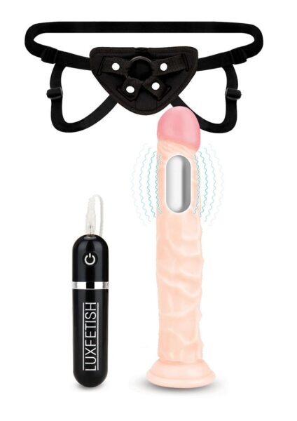 Lux F Realistic Vibe Dildo W/harness 9.5