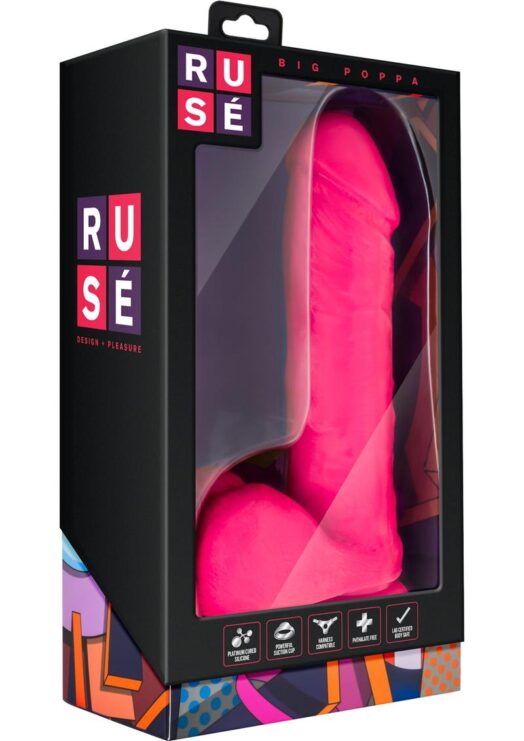 Ruse Big Poppa Silicone Dildo Hot Pink