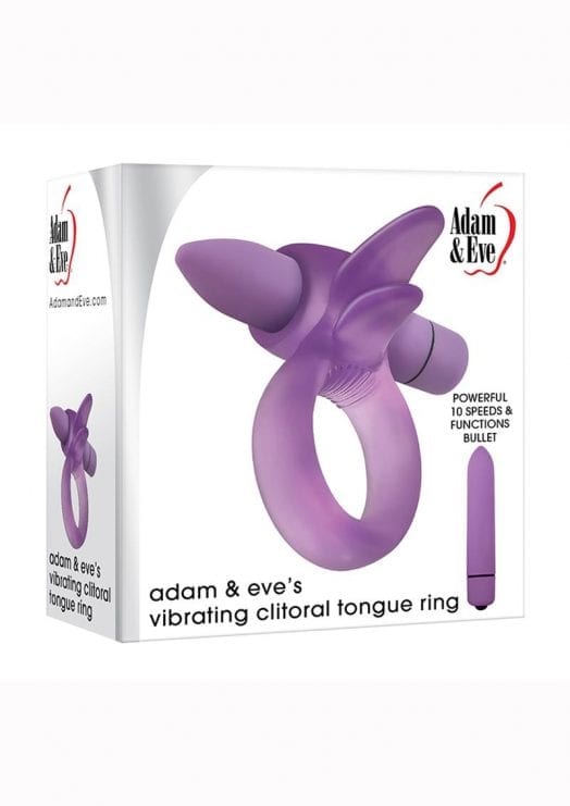 Adam andamp; Eve`s Vibrating Clitoral Tongue Ring - Purple