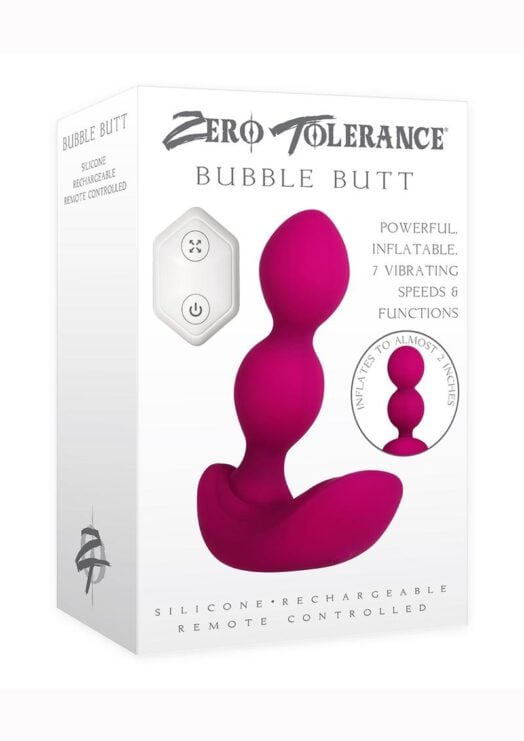 Zero Tolerance Bubble Butt Silicone Inflatable Rechargeable Anal Plug With Remote Control - Burgundy