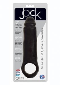 Jock Realistic Penis Enhancer With Ball Strap 2in - Black