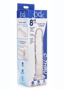 Jock C-Thru Slim Realistic Dong 8 in - Clear