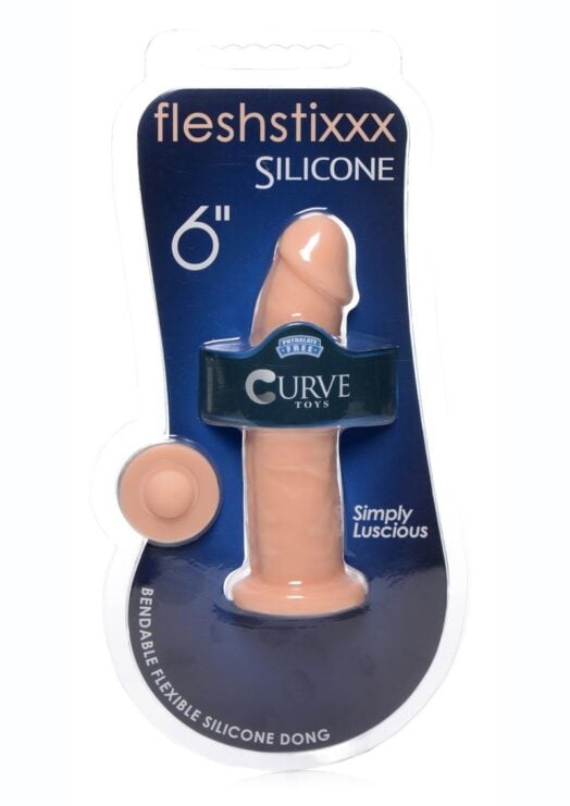 Fleshstixxx Silicone Bendable Dong 6 Inch - Vanilla