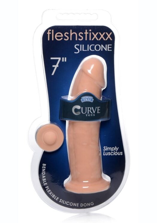 Fleshstixxx Silicone Bendable Dong 7 in - Vanilla