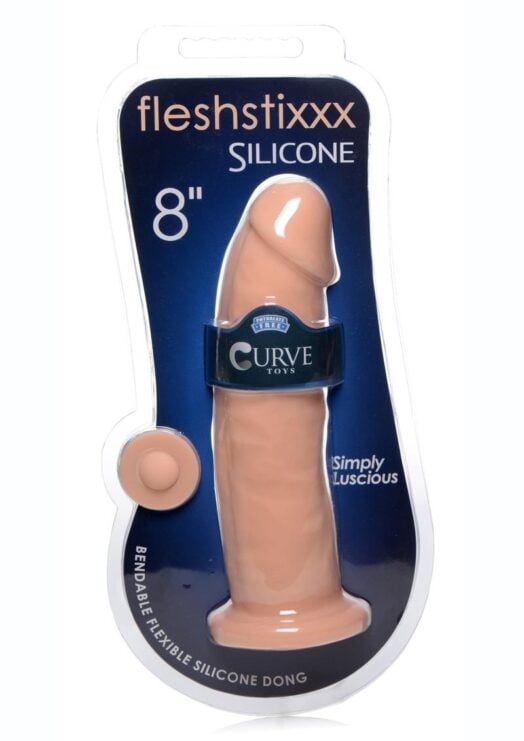 Fleshstixxx Silicone Bendable Dong 8 in - Vanilla