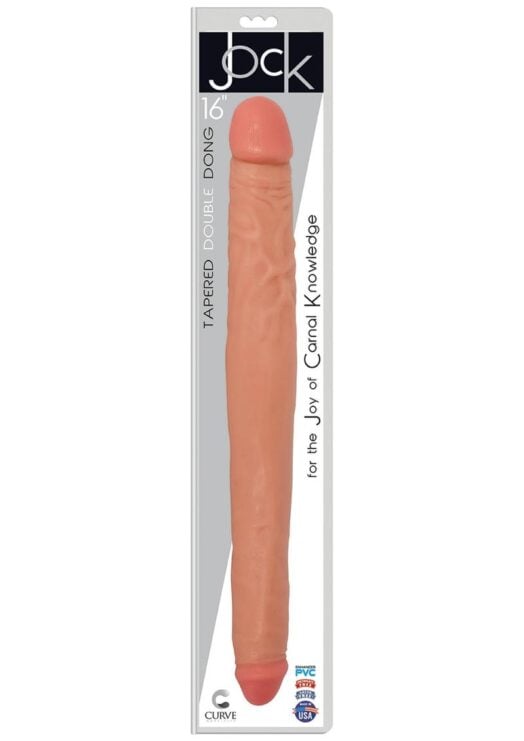 Jock Tapered Double Dildo 16in - Vanilla