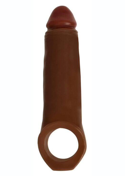 Jock Realistic Penis Enhancer With Ball Strap 2in - Chocolate