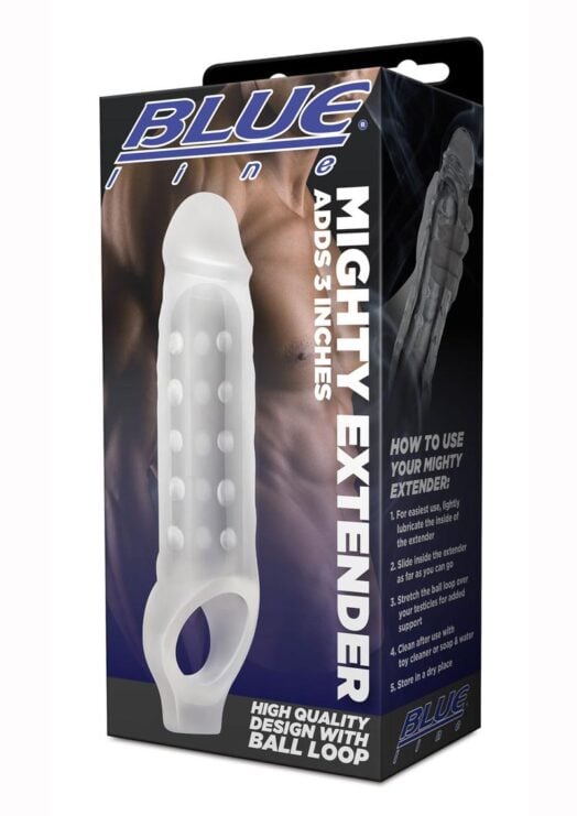 Blue Line Candamp;B Gear Mighty Extender Penis Sleeve - Clear