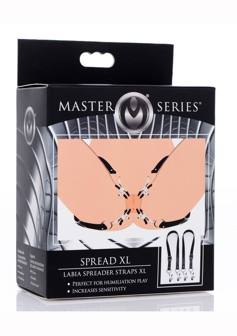 Master Series Spread Labia Spreader - Straps XLarge - Black