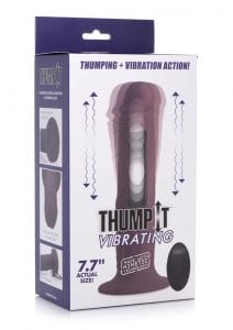 Thump It 7x Remote Control Vibrating andamp; Thumping Silicone Rechargeable Dildo 7.7in - Brown