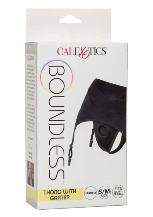 Boundless Thong With Garter Harness S/M - Black