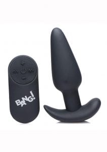 Bang! 21x Vibrating Silicone Rechargeable Butt Plug With Remote Control - Black