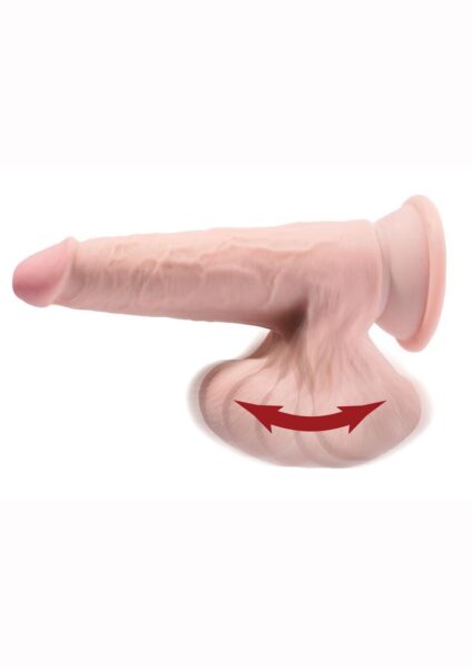 King Cock Triple Density Cock With Swinging Balls 8in - Vanilla