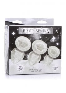 Booty Sparks Glitter Gem Anal Plug Set 3pc - S/M/L - Silver