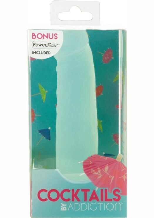 Addiction Cocktails Vibrating Silicone Dildo 5.5in - Mint Mojito