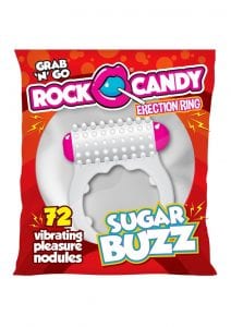 Rock Candy Sugar Buzz Vibrating Cock Ring - White