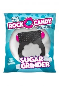 Rock Candy Sugar Grinder Vibrating Cock Ring - Black