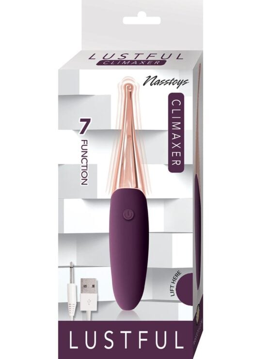 Lustful Climaxer Silicone Rechargeable Vibrator - Eggplant