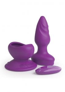 3Some Wall Banger Silicone Rechargeable Remote Control Anal Plug - Purple