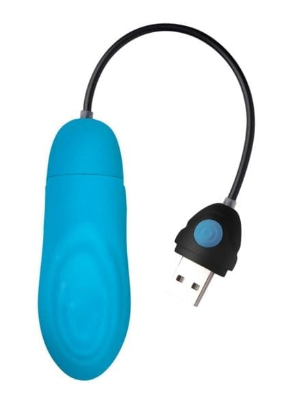 Bang 7X Pulsing Rechargeable Silicone Bullet Vibrator - Blue